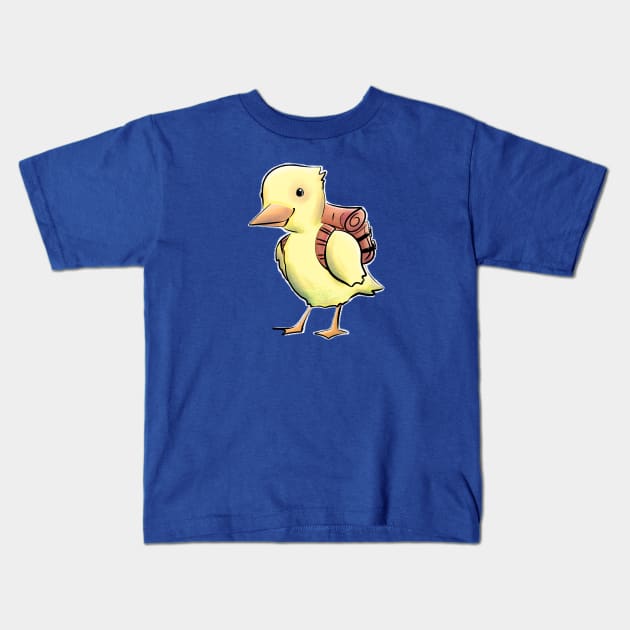 Adventurous duckling Kids T-Shirt by Jason's Doodles